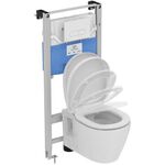 IDS WC-Vorwandelement-Paket PROSYS WC RimLS Connect, Platte Oleas M1 weiß IDEAL STANDARD
