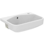 IDS Halbeinbau-Waschtisch i.life S m ÜL 1 Hahnloch 500x360x175mm weiß IDEAL STANDARD