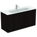 IDS Waschtisch/Möbel-Paket i.life A 120cm, Griff Schwarz Coffee Oak IDEAL STANDARD