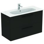 IDS Waschtisch/Möbel-Paket i.life A 100cm, Griff Schwarz Carbongrau matt IDEAL STANDARD