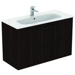 IDS Waschtisch/Möbel-Paket i.life A 100cm, Griff Schwarz Coffee Oak IDEAL STANDARD