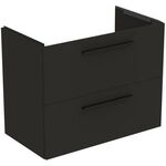 IDS Waschtisch/Möbel-Paket i.life A 80cm, Griff Chrom Carbongrau matt IDEAL STANDARD