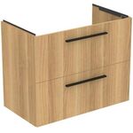 IDS Waschtisch/Möbel-Paket i.life A 80cm, Griff Chrom Eiche Natur IDEAL STANDARD