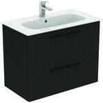 IDS Waschtisch/Möbel-Paket i.life A 80cm, Griff Schwarz Carbongrau matt IDEAL STANDARD
