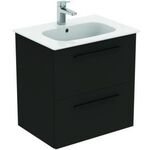 IDS Waschtisch/Möbel-Paket i.life A 60cm, Griff Schwarz Carbongrau matt IDEAL STANDARD