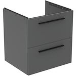 IDS Waschtischunterschrank i.life B 600x505x630mm, 2 Auszüge Quarzgrau matt IDEAL STANDARD
