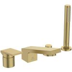 IDS 4-Loch-Badearmatur EXTRA m Handbr mit Wanneneinlauf brushed gold IDEAL STANDARD