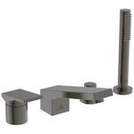 IDS 4-Loch-Badearmatur EXTRA m Handbr mit Wanneneinlauf magnetic grey IDEAL STANDARD