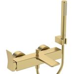 IDS Einhebel-Badearmatur CHECK AP, DN 15, mit Brause-Set brushed gold IDEAL STANDARD