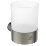 IDS Zahnputzglas CONCA rund, mit Wandhalter silver storm IDEAL STANDARD