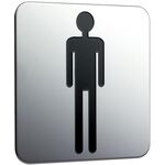 Emco Türschild SYSTEM 2 zum Aufkleben, Herren chrom EMCO