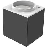 Emco Gäste-Waschtisch EVO 450x400x508mm G. re Bohrung re schwarz EMCO