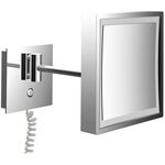 Emco LED-Rasier-/Kosm.spiegel PURE LED ec 203x203mm 1-armig Spiralkabel chrom EMCO