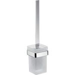 Emco Toilettenbürstengarnitur LOFT Beh Kr-Gl satiniert Bürste schwarz chrom EMCO