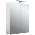 Emco LED-Lichtspiegelschrank MEE Aufputz, 600x746mm, 2-türig Aluminium EMCO