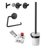 Emco WC-Set ROUND PapHal. Bürstengarnitur Haken schwarz EMCO