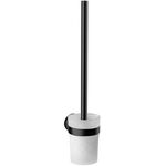 Emco Toilettenbürstengarnitur ROUND Wdmod. Beh Kr-Gl satiniert schwarz EMCO