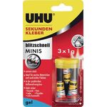 Sekundenkleber blitzschnell MINIS Gel 3x 1 g farblos Tube UHU