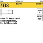 Niete DIN 7338 FormB B 3x 18 Kupfer 100 Stück