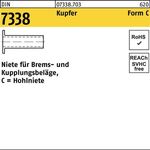 Niete DIN 7338 FormC C 4x 15 Kupfer 100 Stück
