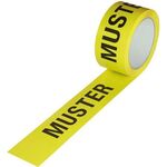 Kennzeichnungsband Breite 50mm Länge 66m S.52µ PP gelb Aufdruck Muster TRANSPAK - VPE: 6