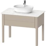 Duravit Quarzsteinkonsole LUV 938x570 1 Ausz. stehend taupe seidenmatt