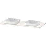 Duravit Konsolenplatte HAPPY D.2 PLUS 16x1300x550mm m 2 Ausschnitten we hgl