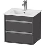 Duravit Waschtischunterbau Ketho Compact 410x500x412mm, 2 Schubkäste graphit ma