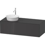 Duravit Waschtischunterbau WHITE TULIP 408x1300x550mm gra hgl Waschtisch links