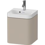 Duravit Waschtischset HAPPY D.2 PLUS 400x360mm ein Hahnloch taupe seidenmatt