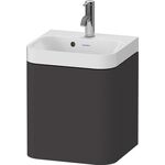 Duravit Waschtischset HAPPY D.2 PLUS 400x360mm ein Hahnloch graphit supermatt