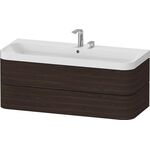 Duravit Waschtischset HAPPY D.2 PLUS 1175x490mm 2 HL nussbaum gebürstet