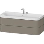 Duravit Waschtischset HAPPY D.2 PLUS 1175x490mm 2 HL steingrau seidenmatt