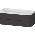 Duravit Waschtischset HAPPY D.2 PLUS 1175x490mm o Hahnloch graphit supermatt