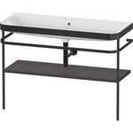 Duravit Waschtischset HAPPY D.2 PLUS 1175x490mm o Hahnloch graphit supermatt