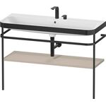 Duravit Waschtischset HAPPY D.2 PLUS 1175x490mm 2 Hahnlöcher taupe seidenmatt