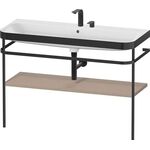 Duravit Waschtischset HAPPY D.2 PLUS 1175x490mm zwei Hahnlöcher leinen