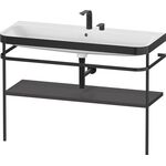 Duravit Waschtischset HAPPY D.2 PLUS 1175x490mm 2 HL graphit supermatt