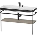 Duravit Waschtischset HAPPY D.2 PLUS 1175x490mm 2 HL steingrau seidenmatt