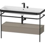 Duravit Waschtischset HAPPY D.2 PLUS 1175x490mm 2 HL steingrau seidenmatt