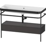 Duravit Waschtischset HAPPY D.2 PLUS 1175x490mm o Hahnloch graphit supermatt