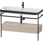 Duravit Waschtischset HAPPY D.2 PLUS 1175x490mm ein Hahnloch taupe seidenmatt