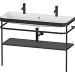Duravit Waschtischset HAPPY D.2 PLUS 1175x490mm e Hahnloch graphit supermatt