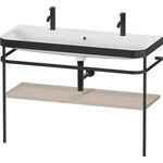 Duravit Waschtischset HAPPY D.2 PLUS 1175x490mm ein Hahnloch taupe seidenmatt