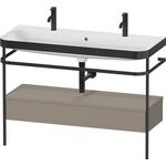 Duravit Waschtischset HAPPY D.2 PLUS 1175x490mm e HL steingrau seidenmatt