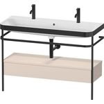 Duravit Waschtischset HAPPY D.2 PLUS 1175x490mm ein Hahnloch taupe seidenmatt