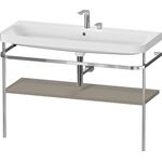 Duravit Waschtischset HAPPY D.2 PLUS 1175x490mm 2 HL steingrau seidenmatt