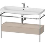 Duravit Waschtischset HAPPY D.2 PLUS 1175x490mm 2 Hahnlöcher taupe seidenmatt