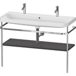 Duravit Waschtischset HAPPY D.2 PLUS 1175x490mm e Hahnloch graphit supermatt