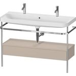 Duravit Waschtischset HAPPY D.2 PLUS 1175x490mm ein Hahnloch taupe seidenmatt